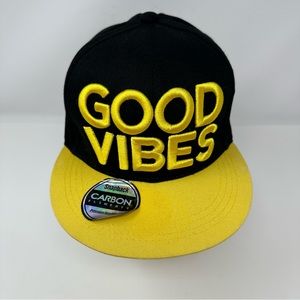 Carbon Elements Good Vibes Snapback Trucker Hat Yellow Black